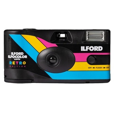 Ilford Ilfocolor Rapid Retro Single Use Black Camera with 27 Exposures