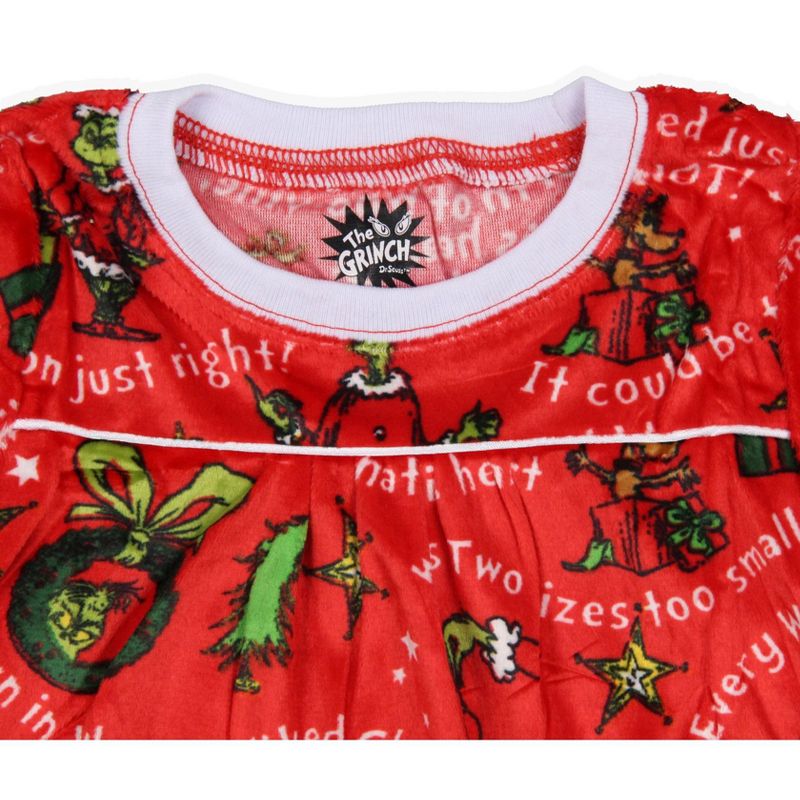 How the Grinch Stole Christmas Tossed Print Collar Sleep Family Pajama Set, 3 of 5