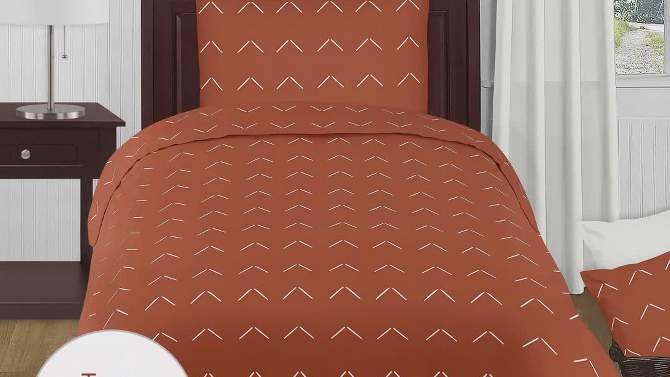 Sweet Jojo Designs Crib Bedding + BreathableBaby Breathable Mesh Liner Boy Girl Gender Neutral Unisex Diamond Tuft Orange - 6pcs, 2 of 8, play video