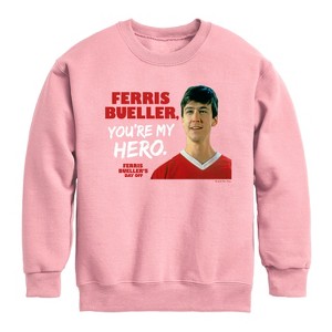Boys' - Ferris Bueller's Day Off - Ferris My Hero Graphic Long Sleeve Fleece Sweatshirt - 1 of 3