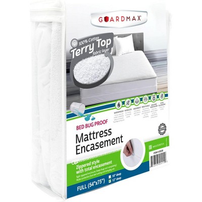 Full Mattress Protector By Guardmax: Terry Cotton, Waterproof, Bed Bug ...