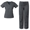 Medgear Women's Scrubs Set Medical Uniform - 4 Pocket Top and Multi Pocket Pants - 4 of 4