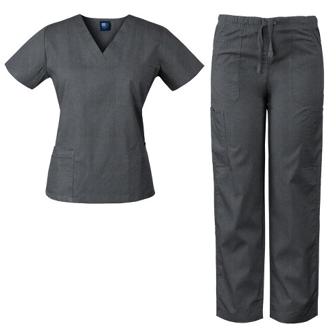 Medgear Women's Scrubs Set Medical Uniform - 4 Pocket Top and Multi Pocket Pants - image 1 of 4