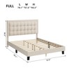 Button Tufted Upholstered Headboard Bed Frame, Sturdy Metal Foundation with Wood Slats, No Box Spring Needed, Platform Design for Bedroom. - 2 of 4