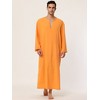 Lars Amadeus Men's Cotton V-Neck Side Split Long Night Gown with Pocket - 2 of 4