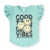 The Juniper Shop SmileyWorld Good Times Great Vibes  Flutter Sleeve Tee - 3 of 4