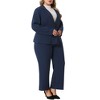 Agnes Orinda Women's Plus Size Suit Two Piece Outfits Business Office Blazer and Pants Suit Set - 2 of 4
