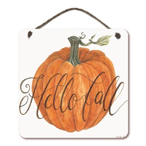 Courtside Market Hello Fall 12x12 Hanging Artboard with Twine - 1 of 2