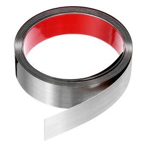 Unique Bargains Self-Adhesive Stainless Steel Mirror Finish Peel and Stick Wall Trim - 1 of 4