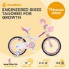 RoyalBaby Princess Girl Children's Bicycle Outdoor Ride-On Bike with Kickstand, Adjustable Seat, and Basket, Jenny/White-Pink - 3 of 4