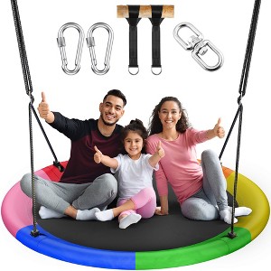 Mastgoal Sturdy & Comfortable 43 Inch Saucer Tree Swing Flying Indoor Outdoor Play Set Swing for Kids - 1 of 4