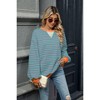 Womens Striped Oversized Sweatshirt Casual Crew Neck Long Sleeve Color Block Stripes Loose Pullover Workout Top Clothes - 4 of 4