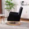 KWPZQEB Nursery Rocking Chair, Upholstered Glider Rocker Rocking Accent Chair Padded Seat with High Backrest, Comfy Armchair for Living Room - 3 of 4