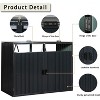 63" Metal Trash Can Storage Shed, Galvanized Steel Outdoor Garbage Bin Enclosure for 2 Cans with Lockable Doors, Ventilation, Charcoal Finish - 3 of 4