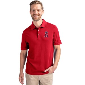 Los Angeles Angels Cutter & Buck Advantage Eco Tri-Blend Pique Mens Big and Tall Polo - Cardinal Red - 5X Big - 1 of 1