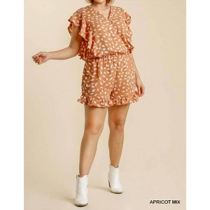 Women's V-neck Dalmatian Print Romper - umgee - 1 of 3