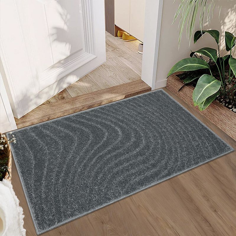 Modern Geometric Wave Area Rug Thick Non-Shedding Stain-Resistant Rug Carpet, 1 of 9