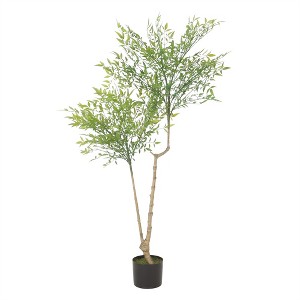 XINGHANZHENXUAN Artificial Plant, Pre-Potted Faux Evergreen with Bamboo-Like Leaves, Low-Maintenance Decor for Plant Lovers - 1 of 4