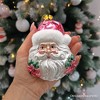 Enchanting Pink Santa Head Glass Ornament, Vintage Christmas Tree Decor| OrnamentallyYou - 4 of 4