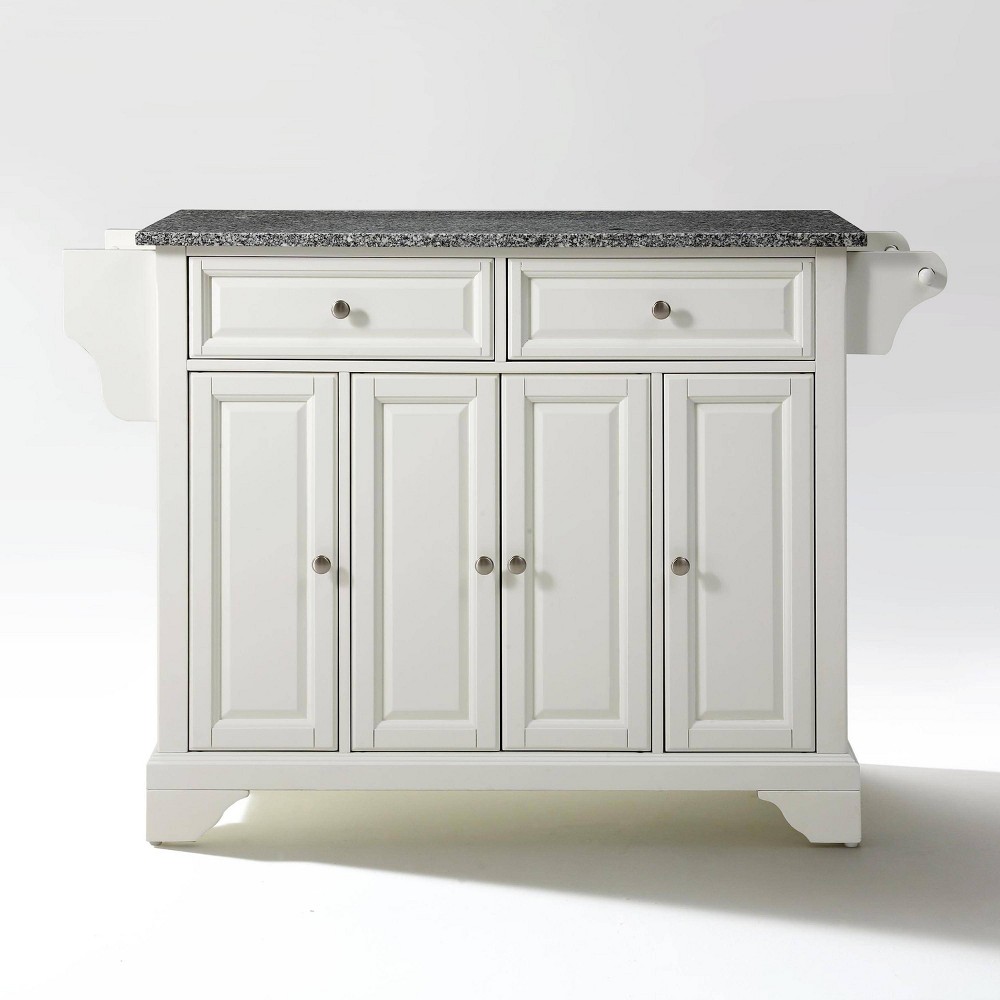 Photos - Other Furniture Crosley Lafayette Gray Granite Top Full Size Kitchen Island/Cart White - : Traditional Style with Towel Bar & Ample Storage 