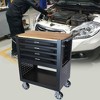 Maggift Tool Boxes, Portable Rolling Tool Chest with 4 small and a large shelf, Wheels, Metal Closure for, Garage, Black, 26.9"*17.8"*35.4" - 3 of 4