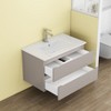 KWPZQEB 32" Modern Wall-Mounted Bathroom Vanity with Sink Combo, Floating Vanity with Double Drawers & Unique Handle-Free Design for Small Space - 2 of 4