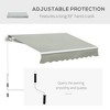 Vynxaria Retractable Awning - 8' x 7' Patio Sun Shade Canopy with Manual Crank - Grey - 4 of 4