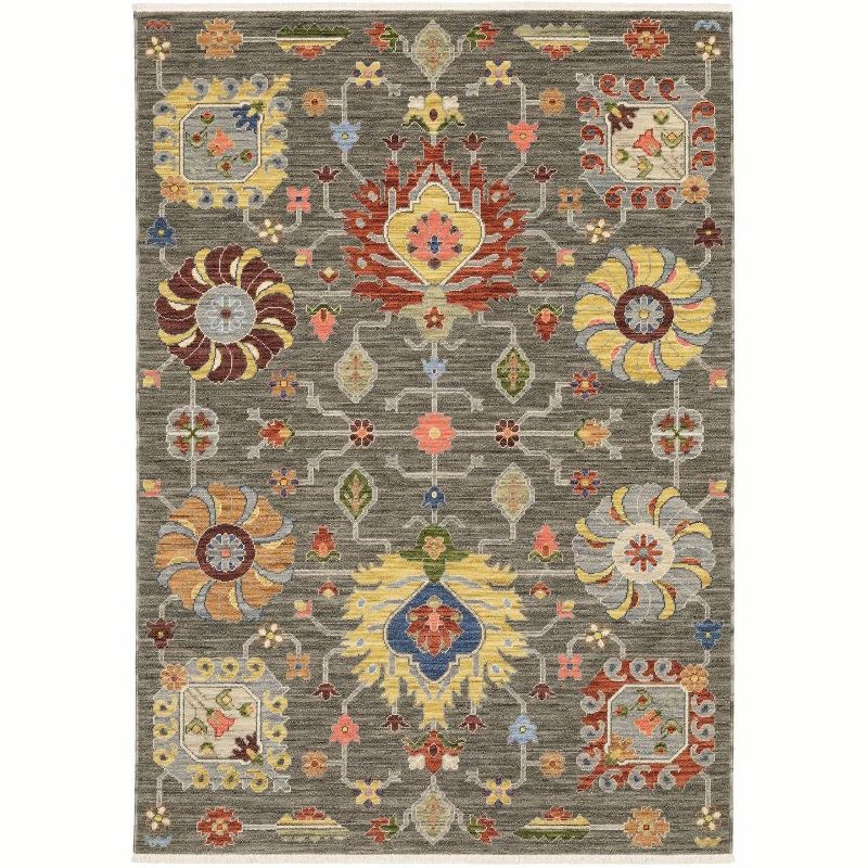 Oriental Weavers Lucca Traditional Rug 8111K in Grey Rectangle 7' 10" X 11 ' 1", 1 of 2
