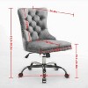 NicBex Adjustable Office Chair with Wheels and Lumbar Support,Armlees Velvet Upholstered Desk Chair for Adult, Student - 3 of 4
