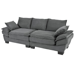 NicBex 80.3 Inch Modern Corduroy Curved Sofa,Upholstered Couch with 2 Throw Pillows for Living Room,Bedroom,Office,Apartment - 1 of 4