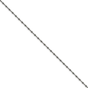 Black Bow Jewelry 2.5mm Stainless Steel Antiqued Fancy Cable Chain Necklace - 1 of 4