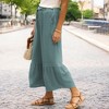 Amaryllis Women's Flowy Tiered Pants High-Waisted Drawstring Wide-Leg Relaxed Fit Casual Boho Style - 2 of 4