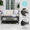Martha Stewart Lily Pond Indoor-Outdoor Patio Coffee Table with Lower Shelf and Steel Frame in Black - 4 of 4