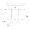 LNC Astralithos 5-Light  38" Modern Culster Oversized Kitchen Island Pendant Lighting, Matte Black with Clear Glass - 3 of 4