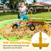 Costway Kids Ride on Sand Digger with Wheels Metal Sandbox Toy Digger with 360°Rotatable Seat for Boys Girls 3+ Years Old Yellow - 4 of 4