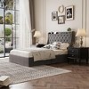 Upholstered Platform Bed with 4 Storage Drawers & Wingback Headboard – USB/Type-C Charging Station, Diamond Tufted Velvet - 3 of 4