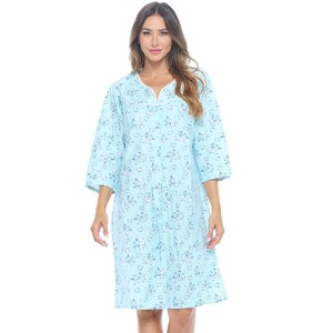 Casual Nights Women's Flannel Floral Long Sleeve Nightgown - 1 of 4
