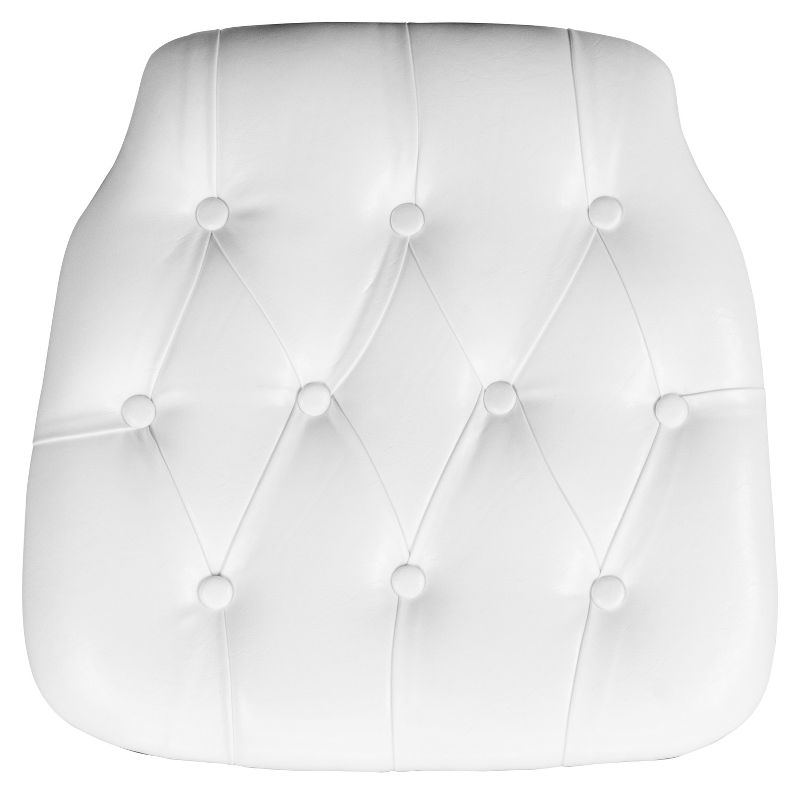 Emma and Oliver Indoor Hard White Tufted Vinyl Chiavari/Dining Chair Cushion, 1 of 3