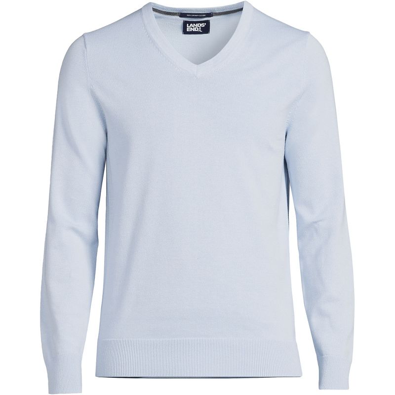 Lands' End Men's Classic Fit Fine Gauge Supima Cotton V-neck Sweater, 2 of 3