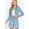 Slickblue Women's Terry Towelling Hoodie Jacket, Zip Up with Drawstring, Long Sleeve, Mocha/Olive/Stone Blue, Size S-L - 4 of 4