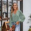 Women's Cutout Scalloped Lace V-Neck Shirt Top - Cupshe - 2 of 4