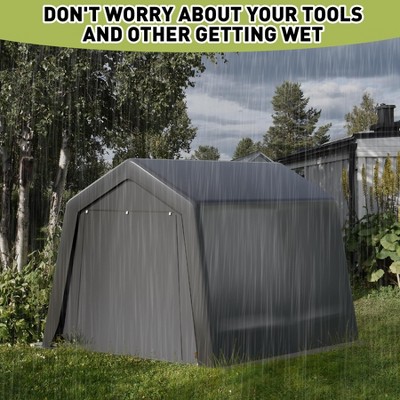 Outdoor Portable Storage Shelter Shed, Waterproof and UV Resistant Portable Garage Kit Tent with Rolled Up Zipper Doors & Vents Carport