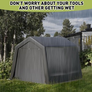 Outdoor Portable Storage Shelter Shed, Waterproof and UV Resistant Portable Garage Kit Tent with Rolled Up Zipper Doors & Vents Carport - 1 of 4