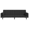 vidaXL 2-Seater Sofa Bed with Two Pillows Loveseat Couch Furniture Fabric - Black - 4 of 4