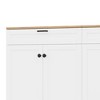 On-Trend Farmhouse TV Stand for 70" TVs, White Wood Grain Sideboard with 2 Drawers & Adjustable Shelves, Mid-Century Buffet Cabinet for Living Room - 4 of 4