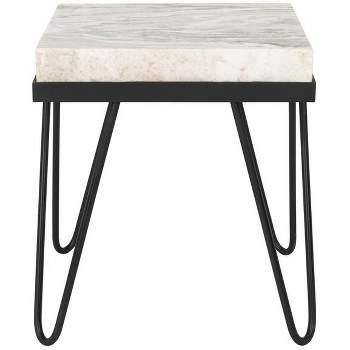 Jada Stone Top Accent Table - Multi Grey Stone/Black - Safavieh.