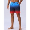 INSPIRE CHIC Men's Gradient Color Drawstring Elastic Waist Lining Summer Swimming Trunks - 2 of 4
