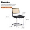 INFURNIC Dining Chairs Set of 2 Rattan Side Accent Chairs with Chrome Legs Faux Leather Dining Chairs for Kitchen, Black, 17.5"*20.9"*33.1" - 2 of 4