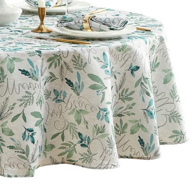 Elrene Seasons Greetings Holiday Fabric Tablecloth - Elrene Home Fashions