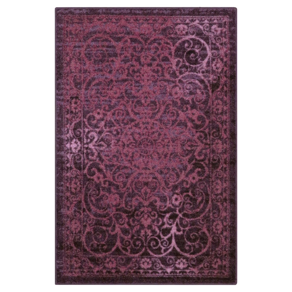 5'x7' Scroll Tufted Area Rug Purple - Maples